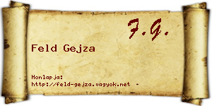 Feld Gejza névjegykártya